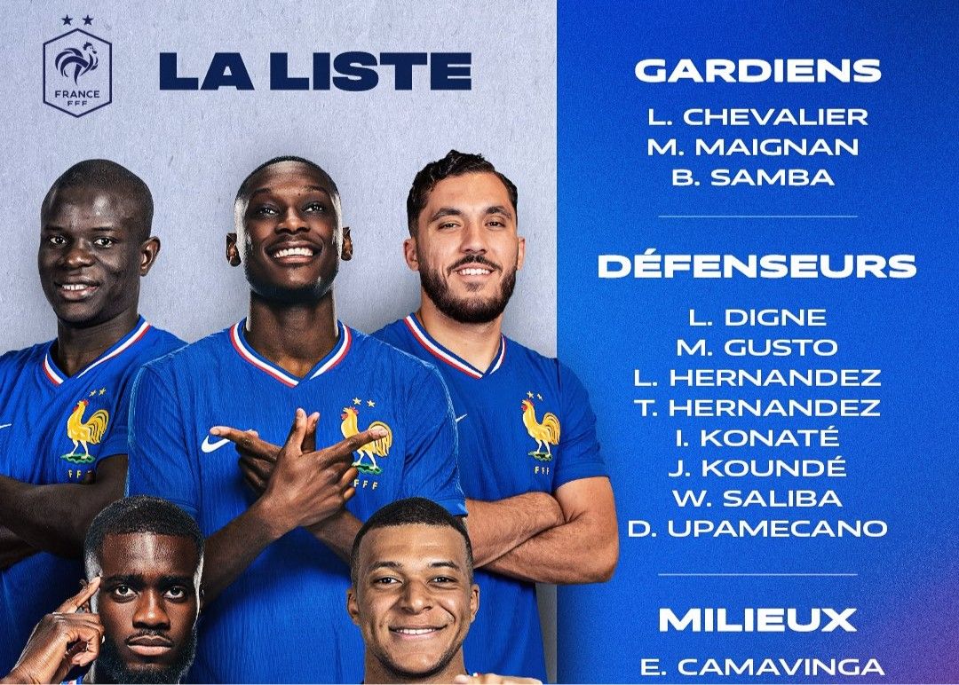 फ़्रांस के नवंबर विश्व कप प्रारंभिक मुकाबलों में: एमबीप्पे आगे चल रहे हैं, डेम्बेले और त्सौमेनी घायल हैं