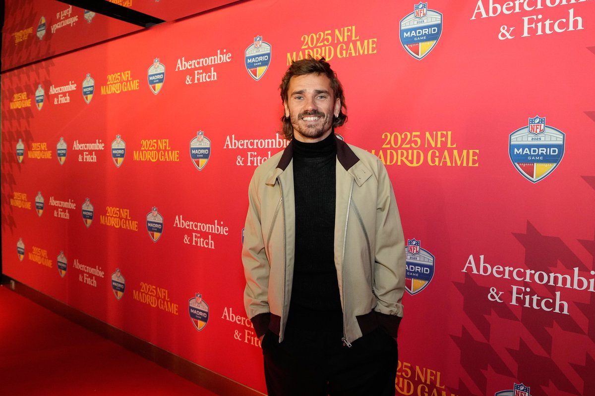 एनएफएल मैड्रिड ओवरसीज गेम, ग्रीज़मैन, रुडिगर, असेंसियो और अन्य लोग खेल देखने के लिए मौजूद थे