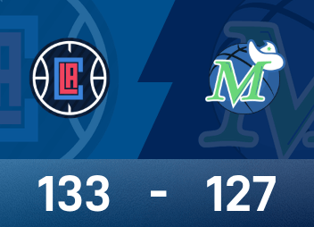 एनबीए कप रिपोर्ट: हार्डन के 41 अंक ट्रिपल-डबल, क्लिपर्स ने डबल ओवरटाइम में मावेरिक्स को 133-127 से हराया